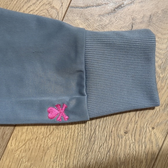 Tokidoki gray embroidered jacket skull cross bones women's size Large - Picture 5 of 11